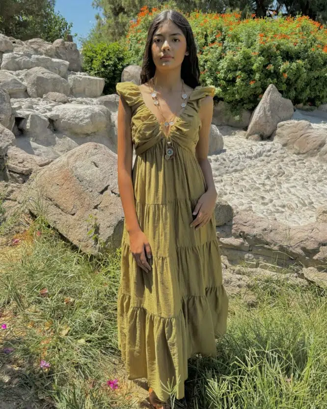 VESTIDO LARGO BEIGE